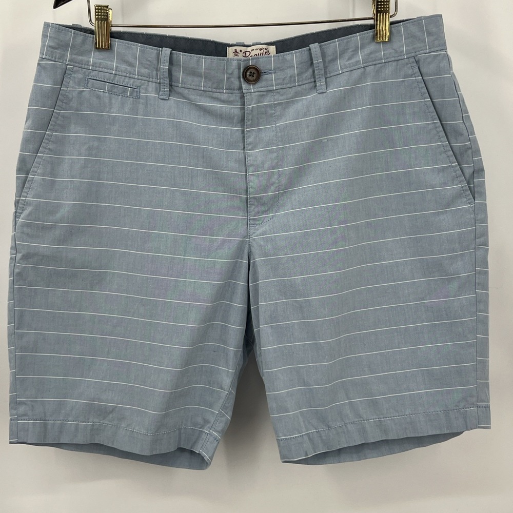 Original Penguin Men's Plaid Shorts Blue‎ Casual Cruise Wear Golf Size 36